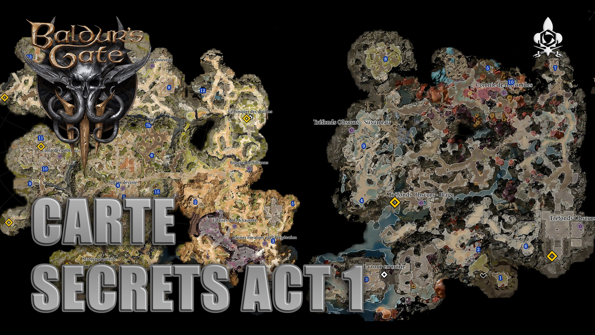 Carte des secrets Acte 1 Baldur’s Gate 3