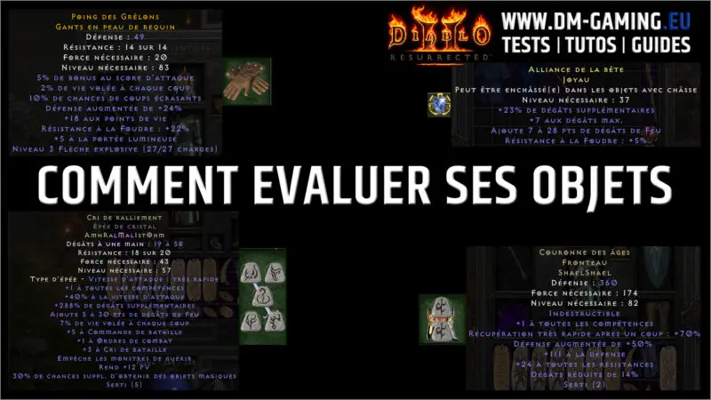 Comment evaluer tous ses objets, blancs, magiques, rares et uniques sur Diablo 2 Resurrected !