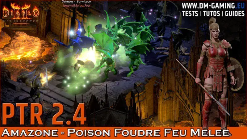 Amazon PTR 2.4 Poison Lightning Passives Fire Melee Javelin Arc Diablo 2 Resurrected