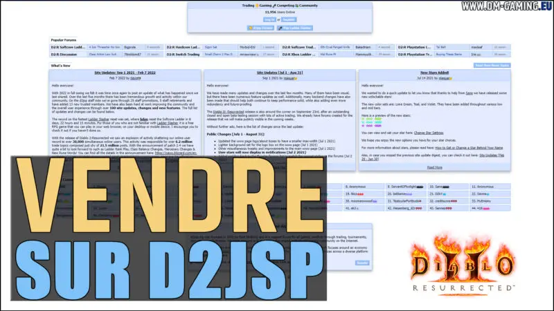 Echange D2JSP Diablo 2 Resurrected, comment vendre vos objets en quelques minutes