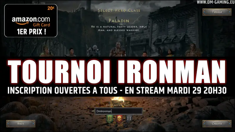 Tournoi Ironman Diablo 2 Resurrected, affrontez les joueurs peut importe votre niveau et tentez de gagner une carte de 20€