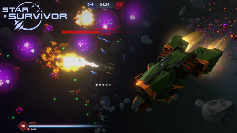 Star Survivor, survive an endless horde of enemies and customize your ship with random maps in this intense shoot'em up.
