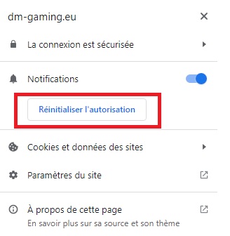 Notifications sans pub Dm Gaming